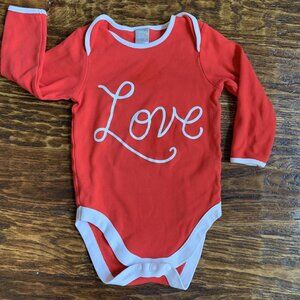 Hallmark Baby Red & White LOVE Bodysuit Size 12-18 Months